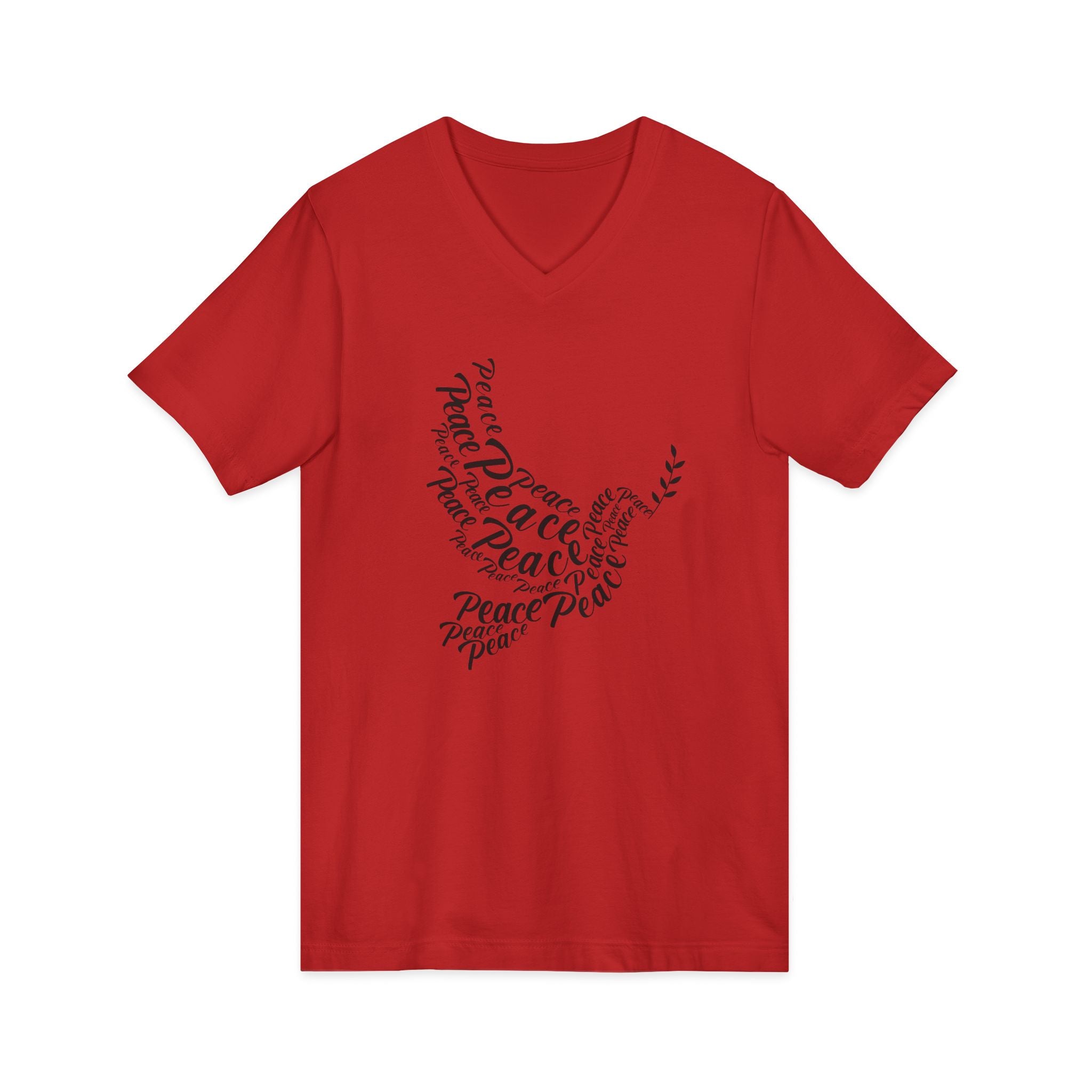 Peaceful V-Neck Tee - Unisex Shirt for Casual Wear, Gift for Friends, Relaxing Days, Simple Style, Meditation, Christmas Attire