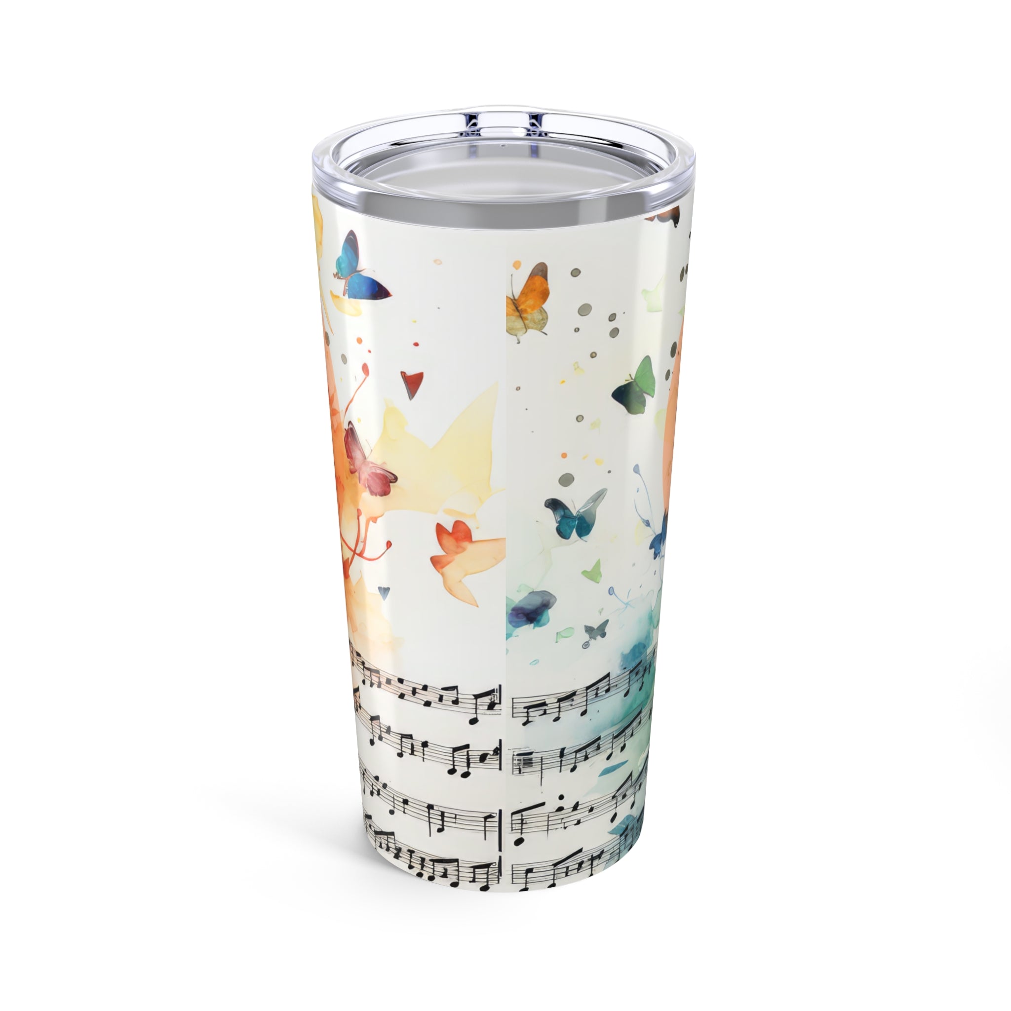 Inspirational Music Tumbler - Everyday is a Choice, Reusable Travel Cup, Gift for Music Lovers, Butterfly Art, Motivational Gift