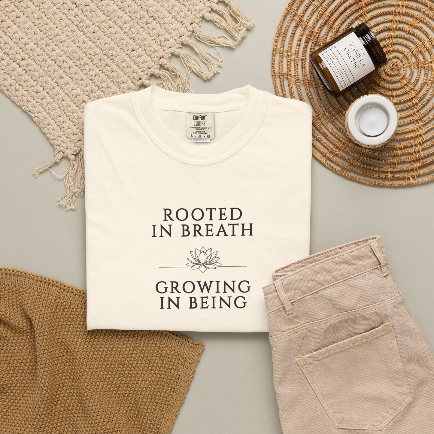 Rooted in Quiet Growing in Clarity Comfort Colors T-Shirt, Mindfulness and Inner Peace Tee