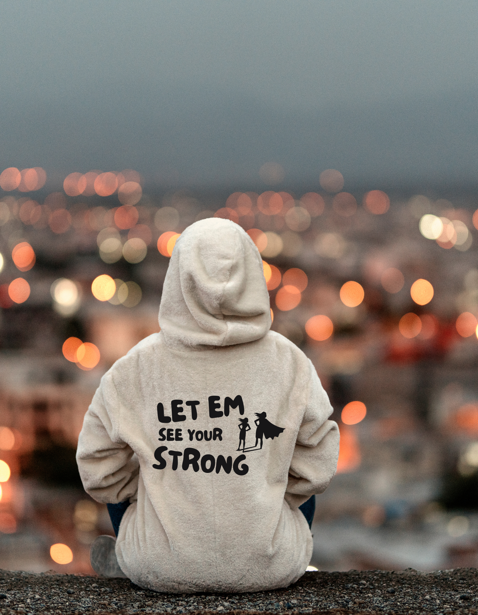 Fleece Hoodie Let em See Your Strong