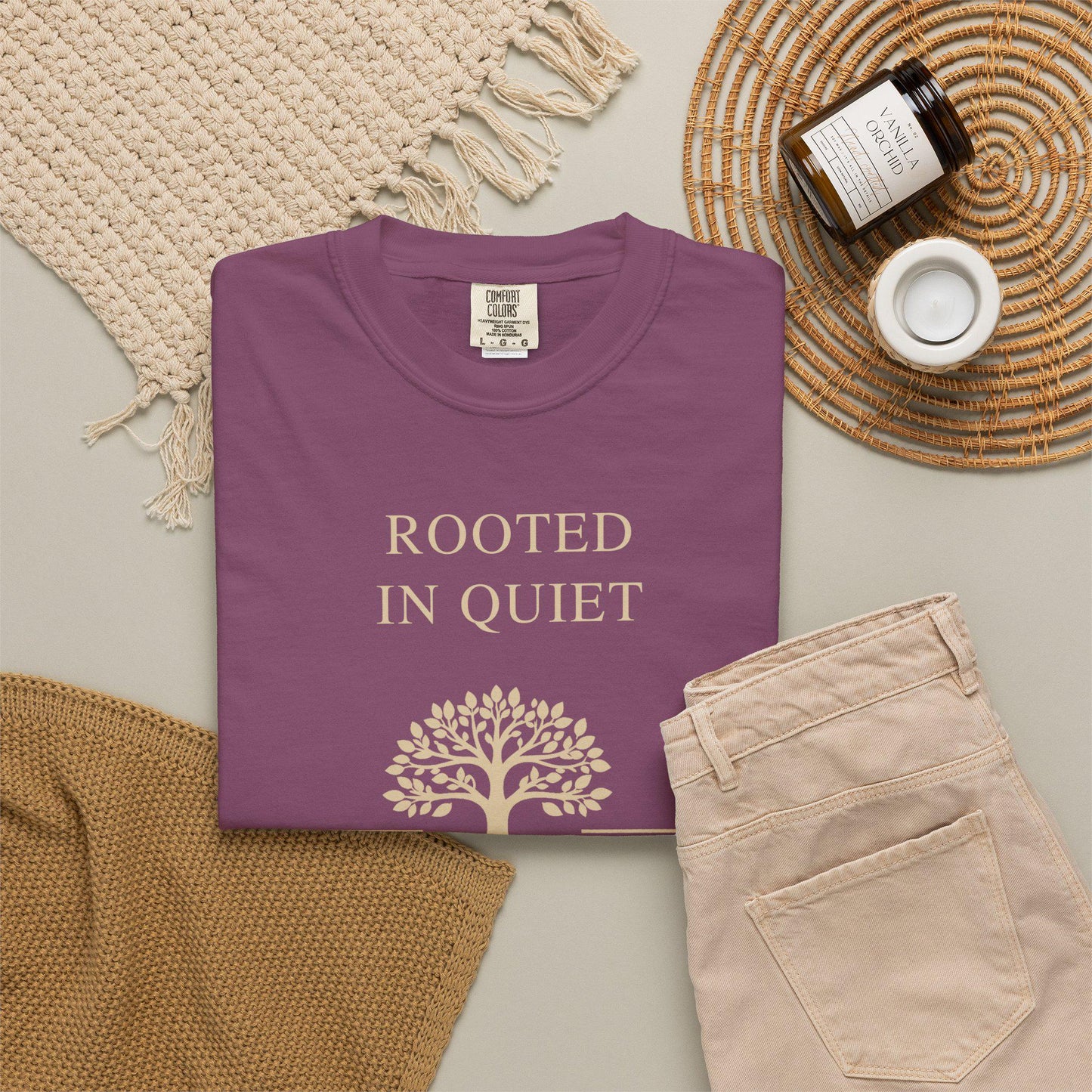 Rooted in Quiet Comfort Colors Shirt, Clarity Tree of Life Tee
