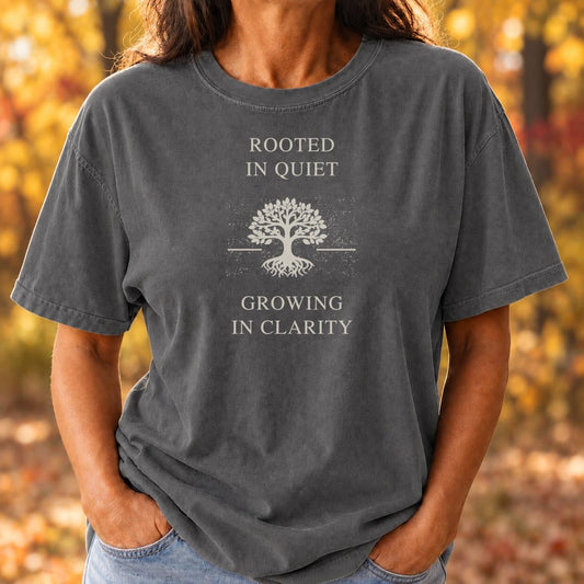 Rooted in Quiet Comfort Colors Shirt, Clarity Tree of Life Tee