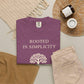 Rooted in Simplicity Comfort Colors Shirt, Joyful Minimalist Tree Tee
