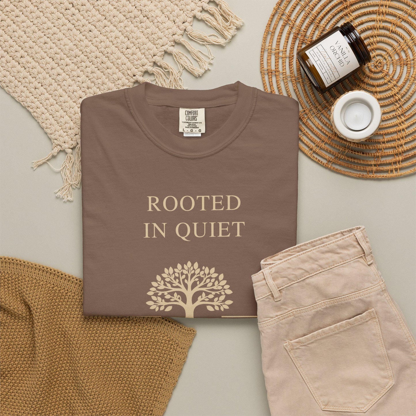 Rooted in Quiet Comfort Colors Shirt, Clarity Tree of Life Tee