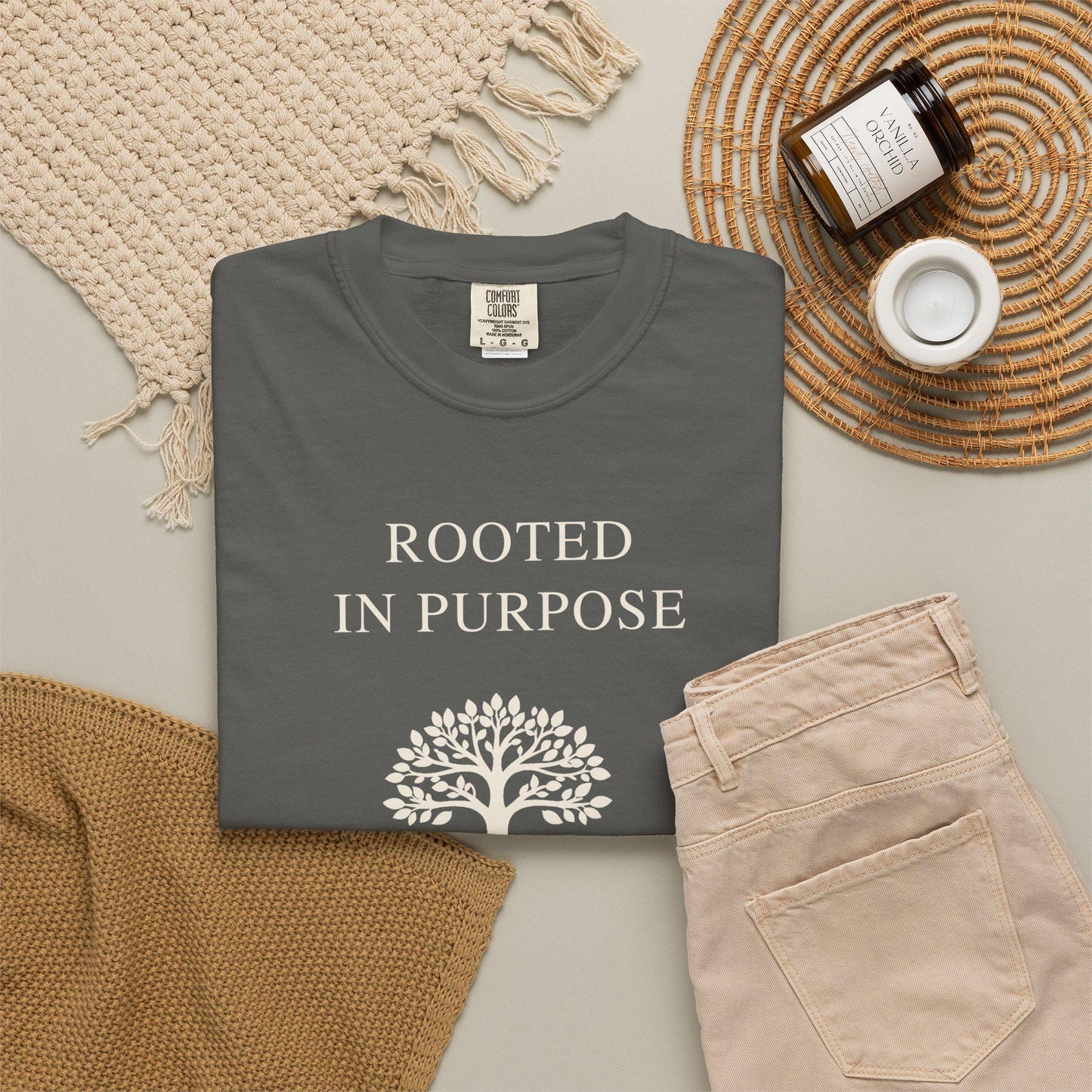 Rooted in Purpose Comfort Colors Shirt, Empowering Tree of Life Tee