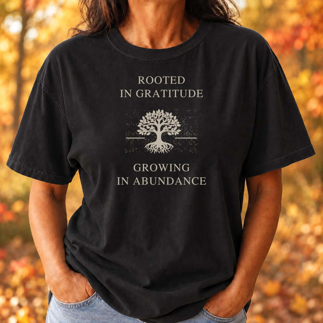Rooted in Gratitude Comfort Colors Shirt, Tree of Life Spiritual Tee
