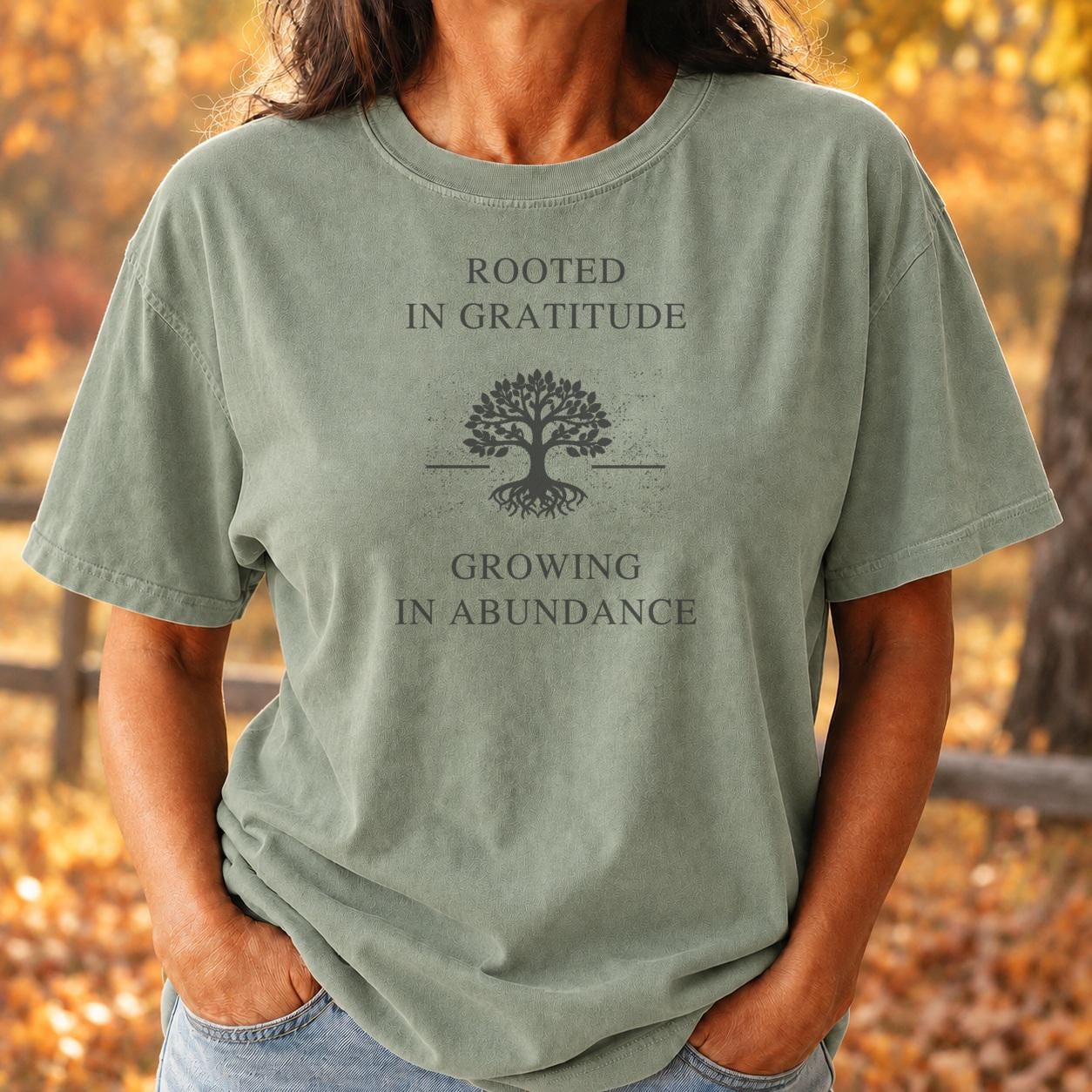 Rooted in Gratitude Comfort Colors Shirt, Tree of Life Spiritual Tee