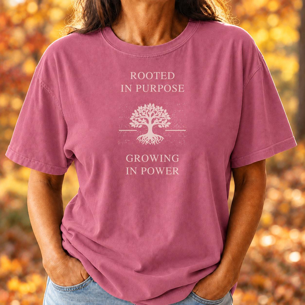 Rooted in Purpose Comfort Colors Shirt, Empowering Tree of Life Tee