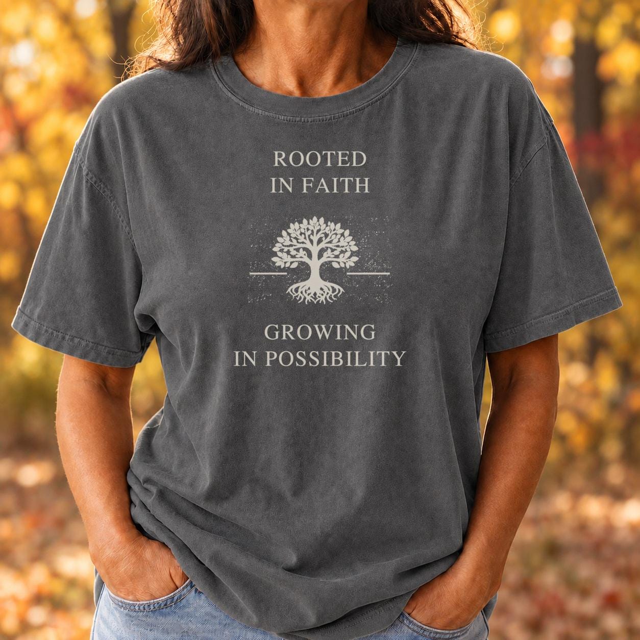 Rooted in Faith Comfort Colors Shirt, Inspirational Tree of Life Tee